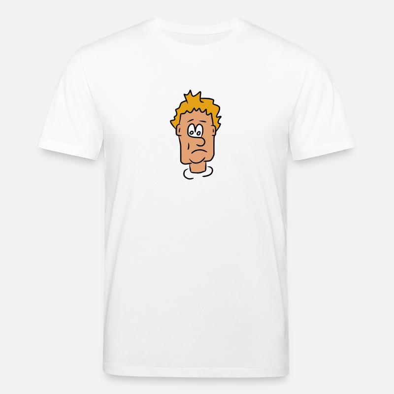 Triste visage comique insatisfait - T-shirt bio CREATOR Stanley/Stella Unisexe - blanc
