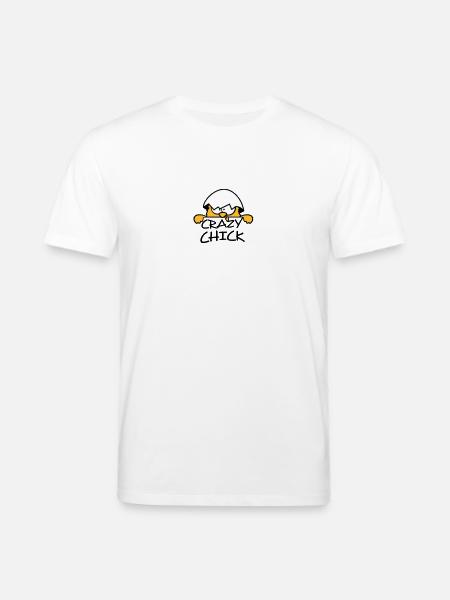 Crazy crazy chick behind wall - Stanley/Stella CREATOR Unisex Organic T-Shirt - white