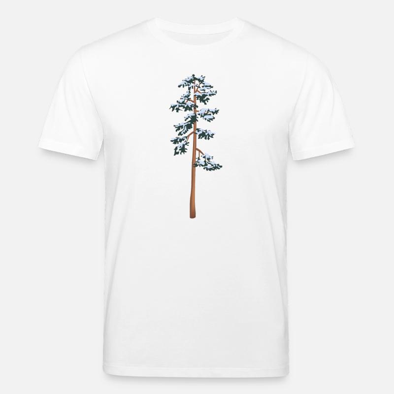 hoher Baum mit Schnee - Stanley/Stella Unisex Bio-T-Shirt CREATOR  - Weiß