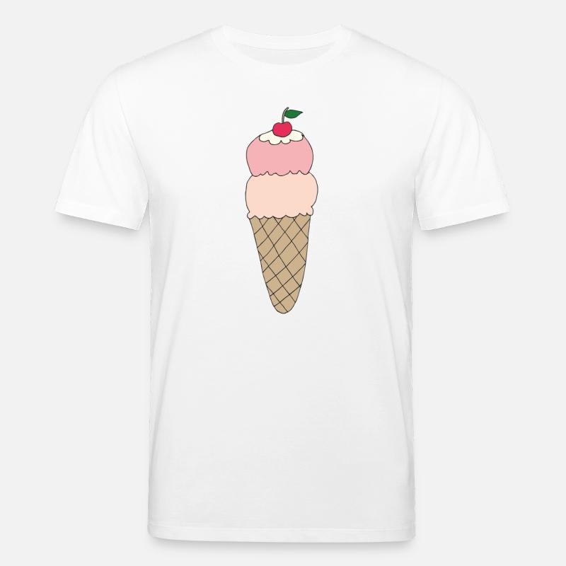 Eiscreme mit Kirsche Design - Stanley/Stella Unisex Bio-T-Shirt CREATOR  - Weiß