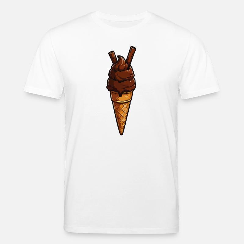 Schokoladen-Eis Cone Muster - Stanley/Stella Unisex Bio-T-Shirt CREATOR  - Weiß