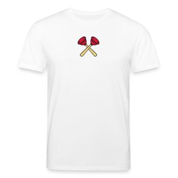 Pömpel gekreuzt - Stanley/Stella Unisex Bio-T-Shirt CREATOR  - Weiß - Vorne - Alina (178cm) & Michal (187cm)