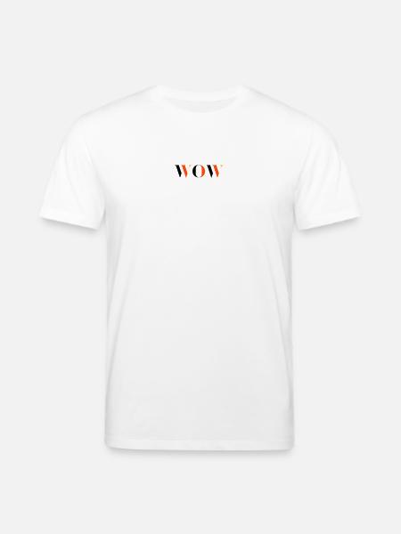 WOW tri-colour - Stanley/Stella CREATOR Unisex Organic T-Shirt - white