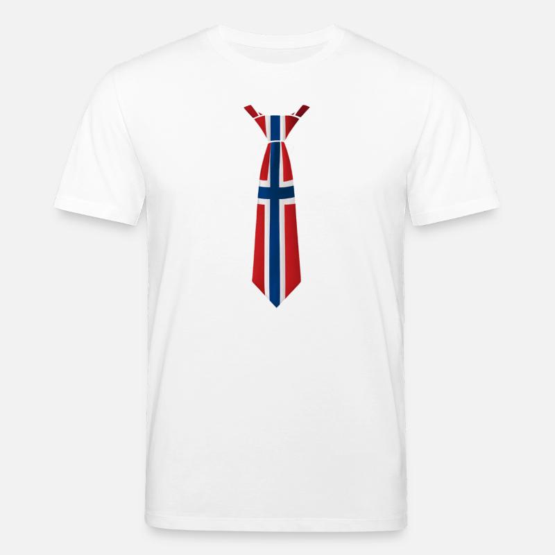 Cravate norvégienne – Conception du drapeau - T-shirt bio CREATOR Stanley/Stella Unisexe - blanc