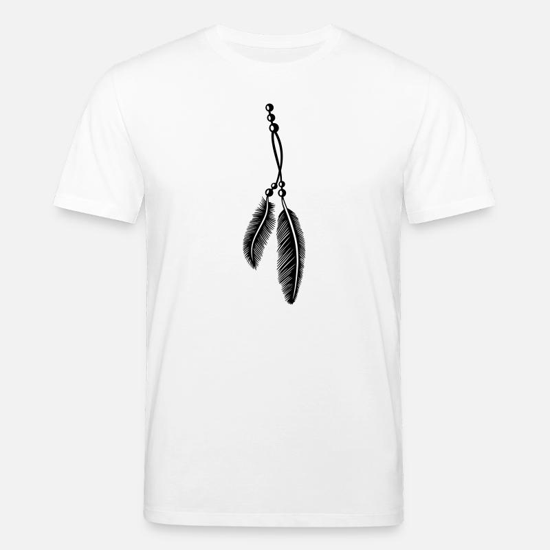 Federn an Kette, feathers, Native American - Stanley/Stella Unisex Bio-T-Shirt CREATOR  - Weiß