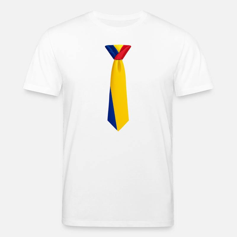 Cravate roumanie – Conception du drapeau - T-shirt bio CREATOR Stanley/Stella Unisexe - blanc