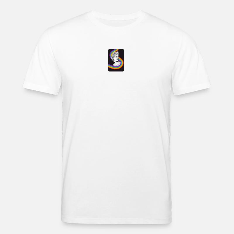Klassische Statue mit leuchtendem Regenbogen - Stanley/Stella Unisex Bio-T-Shirt CREATOR  - Weiß