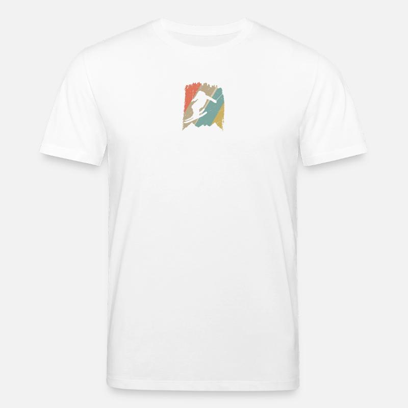 Retro Snowboard Silhouette auf Pastellstreifen - Stanley/Stella Unisex Bio-T-Shirt CREATOR  - Weiß