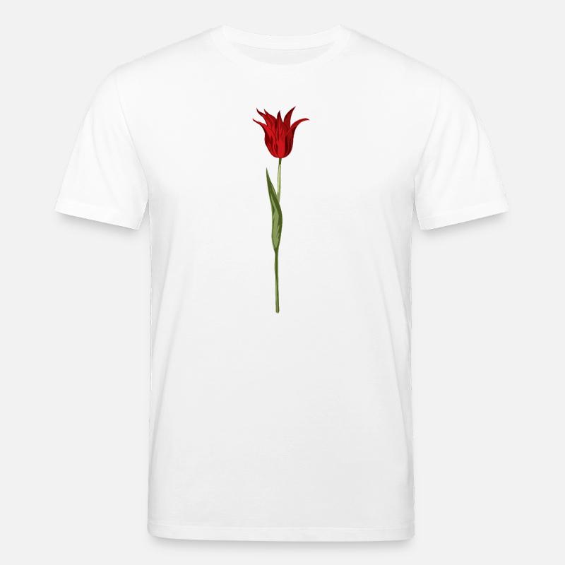 Tulipe abstraite fleur en rouge - T-shirt bio CREATOR Stanley/Stella Unisexe - blanc