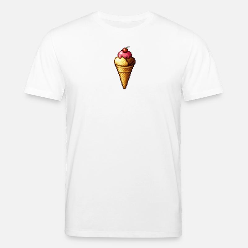 Retro Pixel Eiscreme Cone - Stanley/Stella Unisex Bio-T-Shirt CREATOR  - Weiß