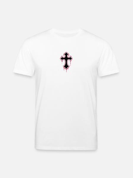 gothic, splatter, cross - Stanley/Stella CREATOR Unisex Organic T-Shirt - white