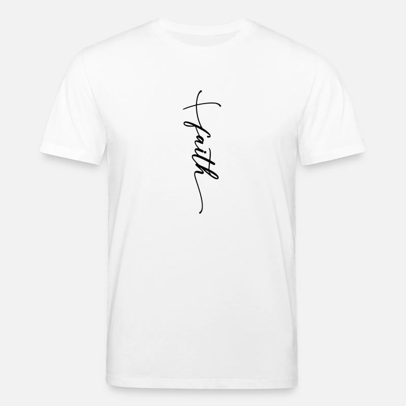 Croix de foi cursive - T-shirt bio CREATOR Stanley/Stella Unisexe - blanc