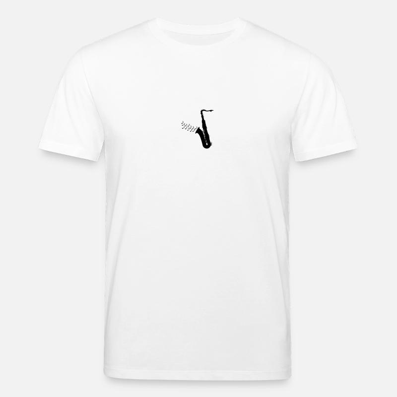 Saxofon mit Musiknoten - Stanley/Stella Unisex Bio-T-Shirt CREATOR  - Weiß