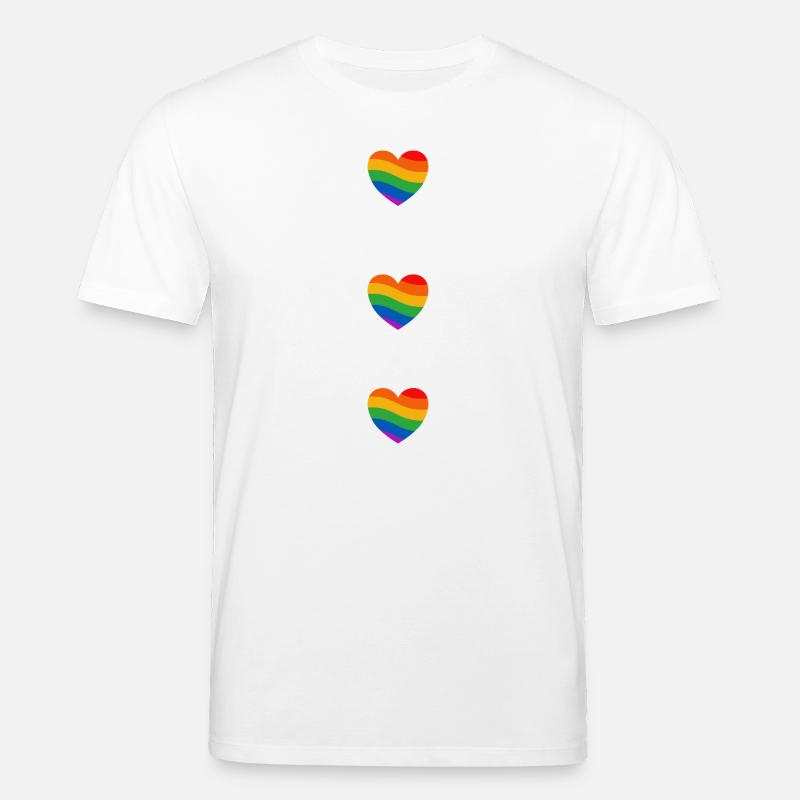 Pride-Flagge Regenbogenherzen - Stanley/Stella Unisex Bio-T-Shirt CREATOR - Weiß