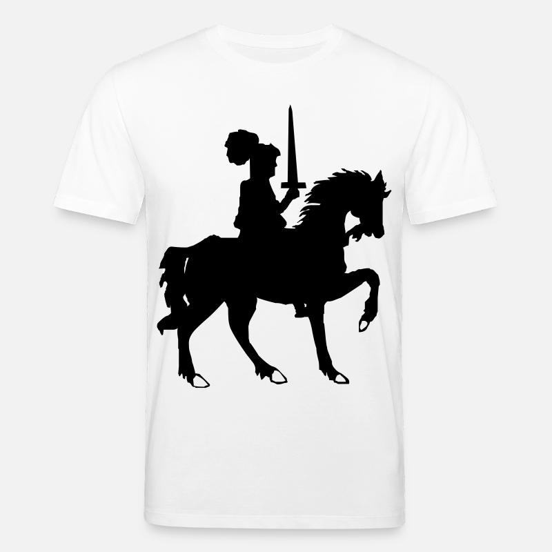 Chevalier avec épée et cheval - T-shirt bio CREATOR Stanley/Stella Unisexe - blanc