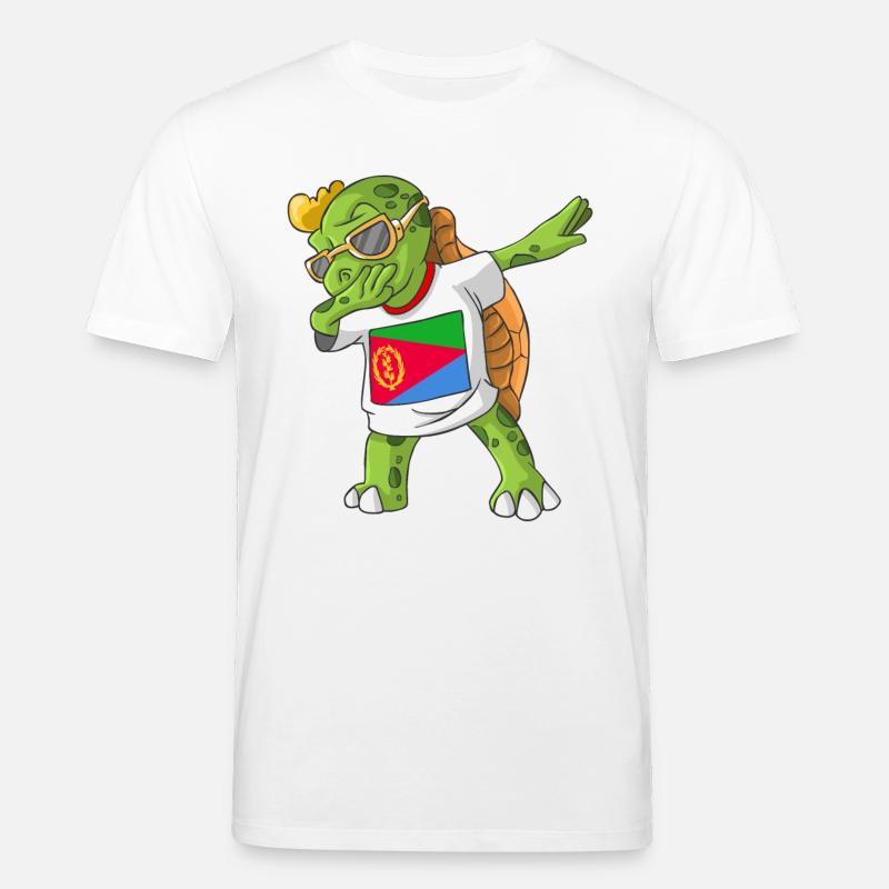Eritrea Dabbing Schildkröte - Stanley/Stella Unisex Bio-T-Shirt CREATOR  - Weiß