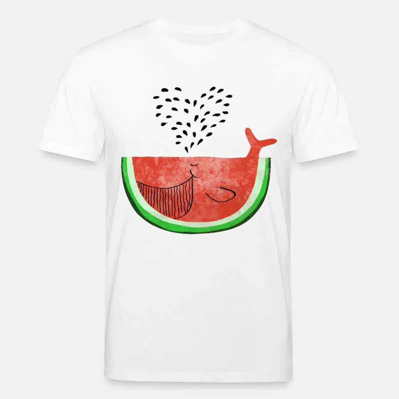 Pastèque Wal - melon Walvis - Fruit -Love - T-shirt bio CREATOR Stanley/Stella Unisexe - blanc