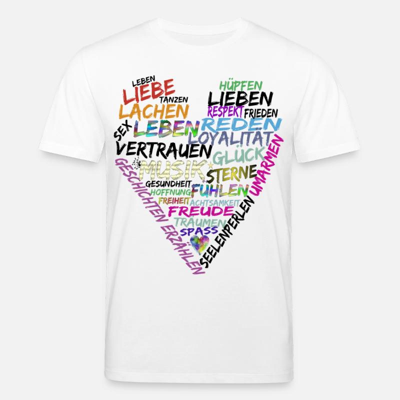 Herz Text - Stanley/Stella Unisex Bio-T-Shirt CREATOR  - Weiß