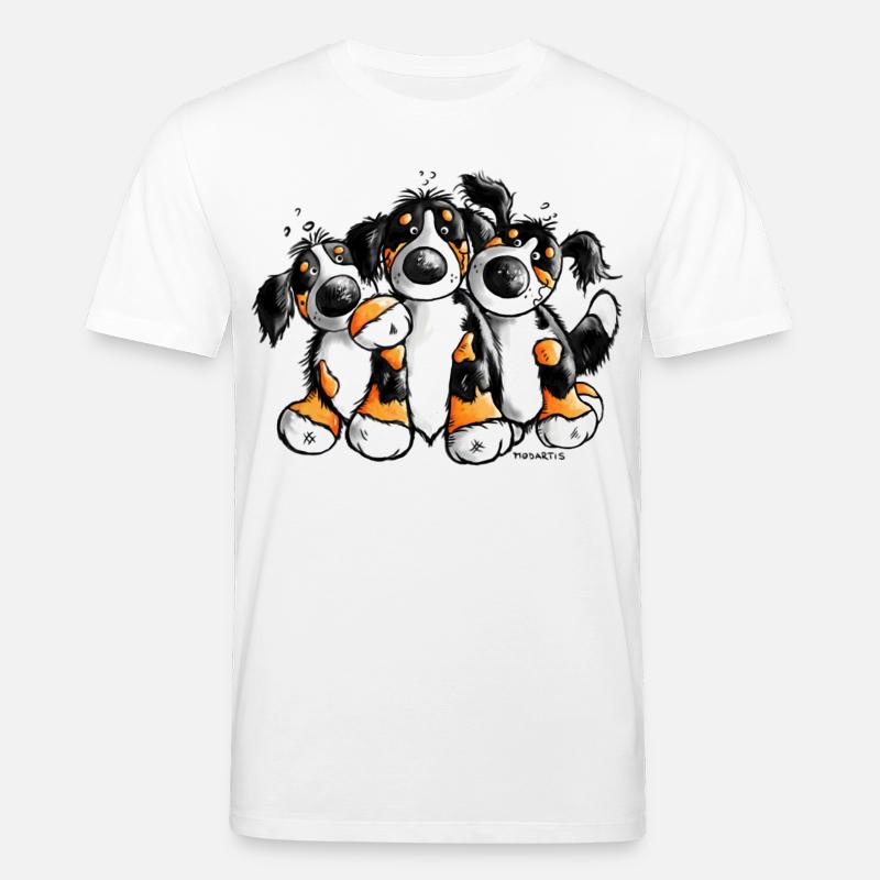 Drollige Berner Sennenhunde - Stanley/Stella Unisex Bio-T-Shirt CREATOR  - Weiß