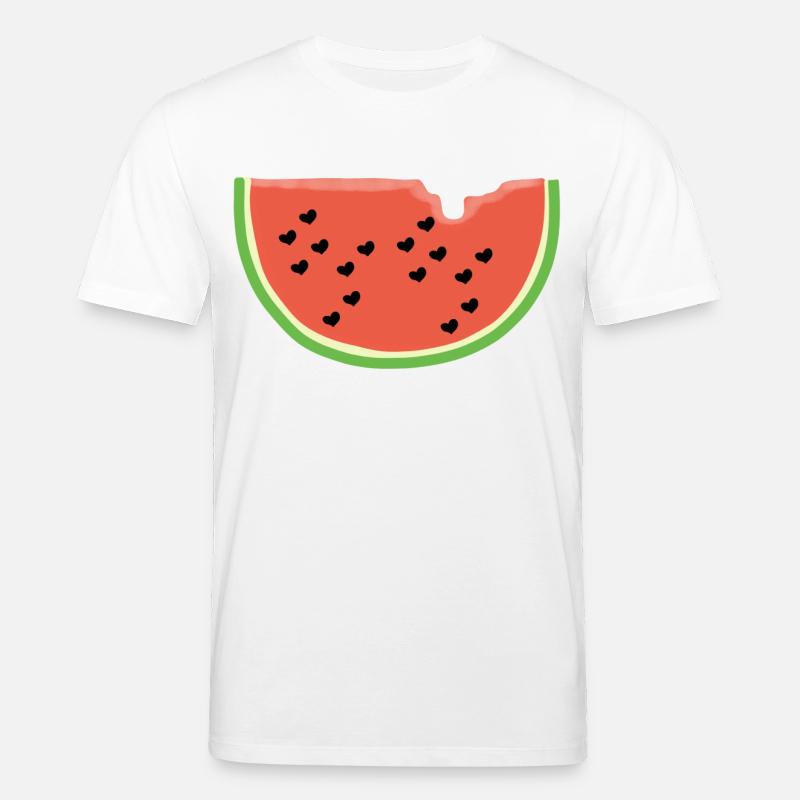 Melone mit Herz - Geschenk - Wassermelone - Comic - Stanley/Stella Unisex Bio-T-Shirt CREATOR  - Weiß