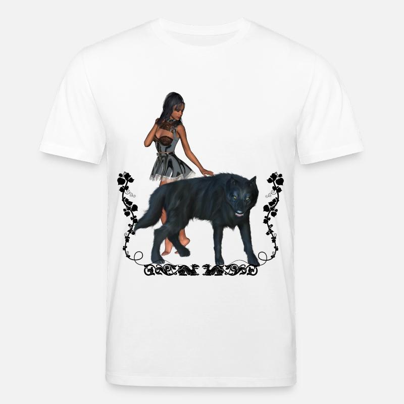 Mit dem Wolf umwerfend - Stanley/Stella Unisex Bio-T-Shirt CREATOR  - Weiß