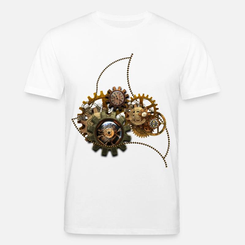 Steampunk, wunderbare Uhr mit Getriebe. - Stanley/Stella Unisex Bio-T-Shirt CREATOR  - Weiß
