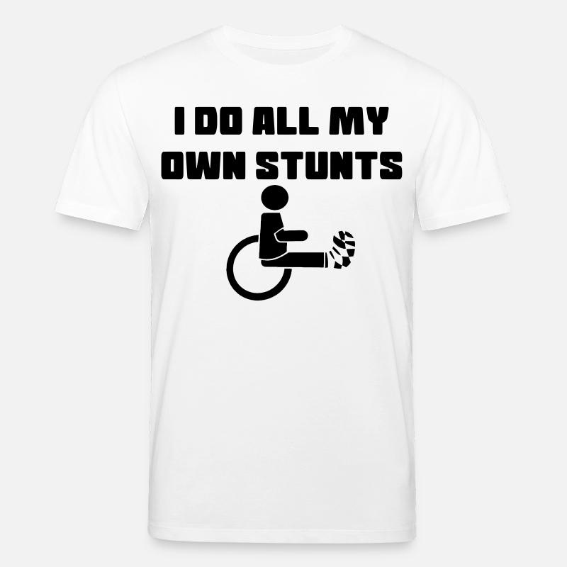 Rollstuhlfahrer mit Bein in Gips # - Stanley/Stella Unisex Bio-T-Shirt CREATOR  - Weiß
