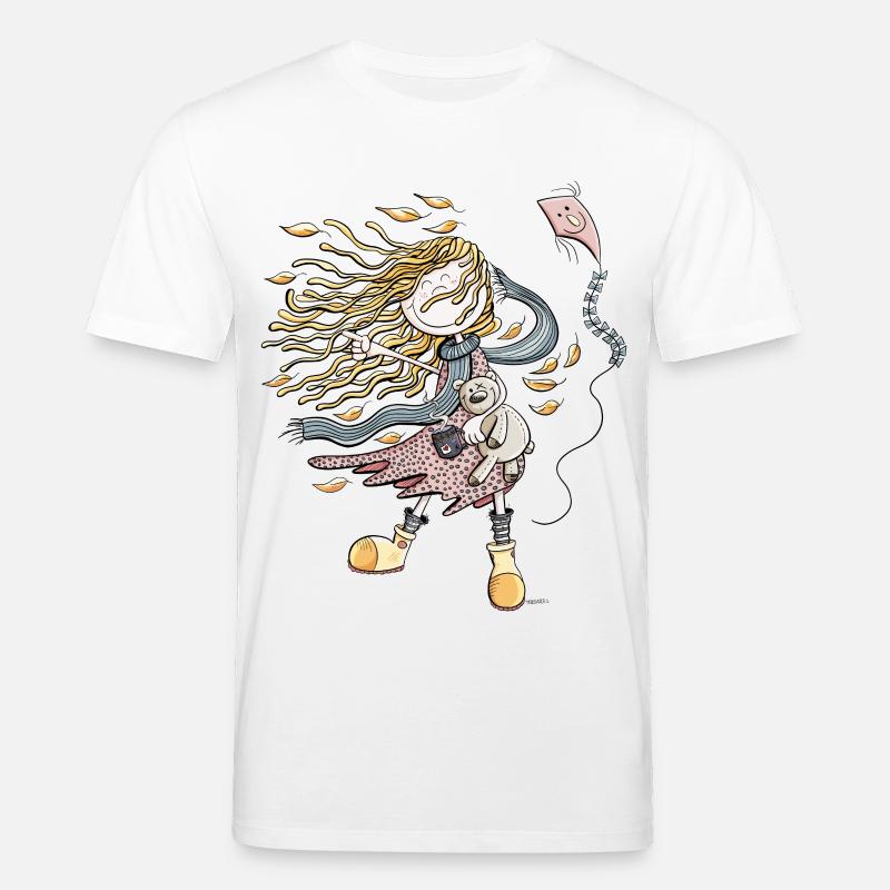 Glückliches Mädchen im Herbstwind I Herbst - Stanley/Stella Unisex Bio-T-Shirt CREATOR  - Weiß