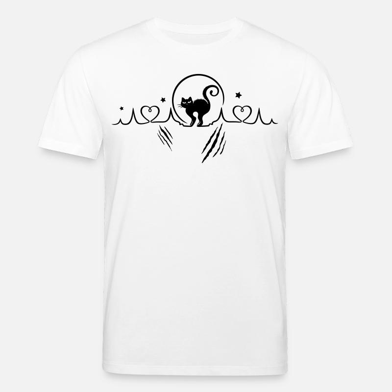 Katze Herzschlag Herzfrequenz Kratzer - Stanley/Stella Unisex Bio-T-Shirt CREATOR  - Weiß