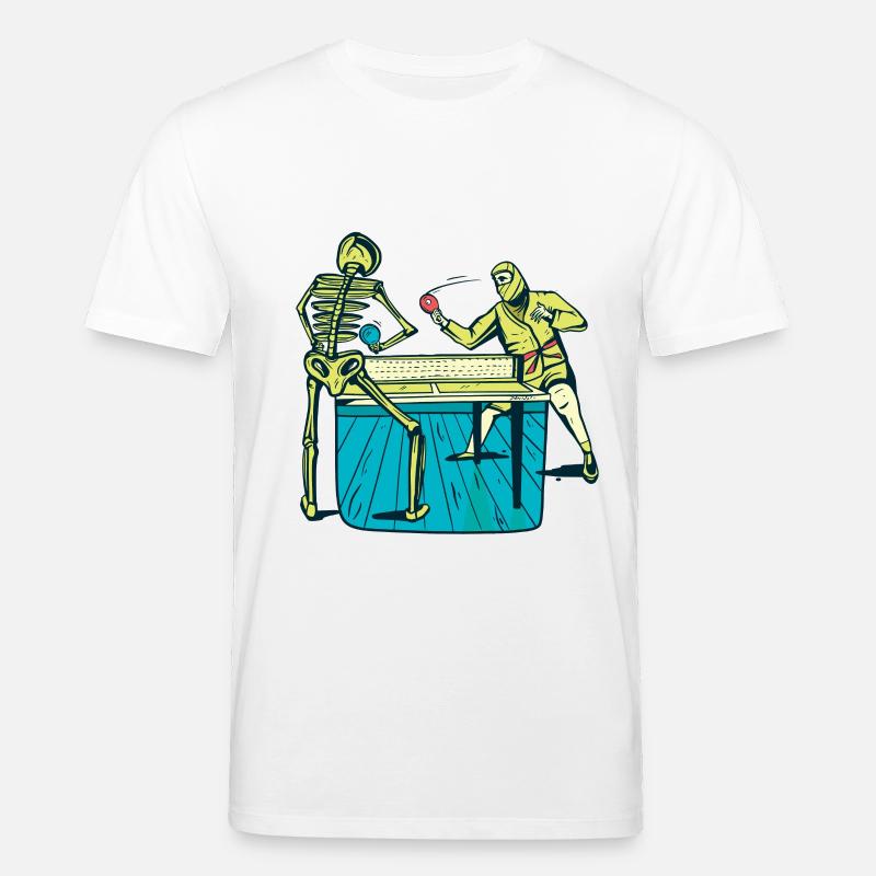 Table Tennis Skeleton Ninja - T-shirt bio CREATOR Stanley/Stella Unisexe - blanc
