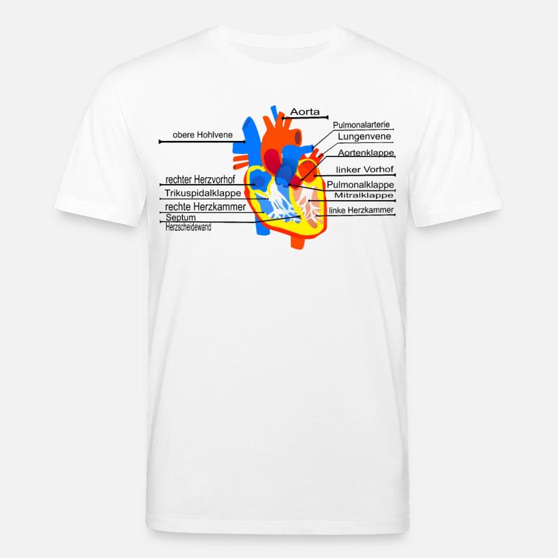 Anatomisches Herz, Cor, - Stanley/Stella Unisex Bio-T-Shirt CREATOR  - Weiß