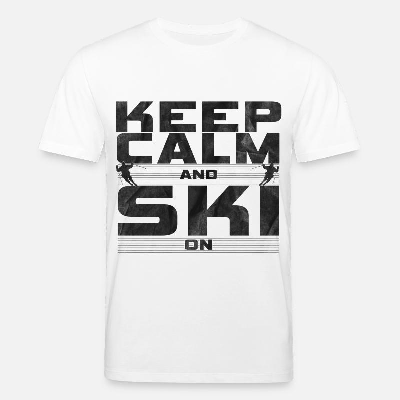 Keep Calm and Ski on - Stanley/Stella Unisex Bio-T-Shirt CREATOR  - Weiß