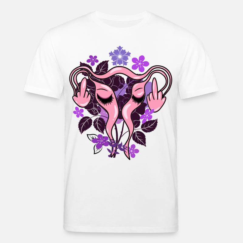 Blumen Uterus Pro-Choice Eierstöcke - Stanley/Stella Unisex Bio-T-Shirt CREATOR  - Weiß