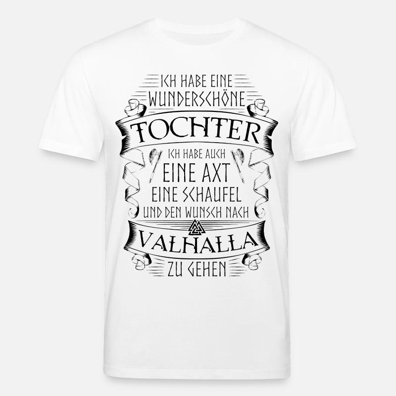 Vater Tochter Wikinger Spruch Valknut Valhalla - Stanley/Stella Unisex Bio-T-Shirt CREATOR - Weiß