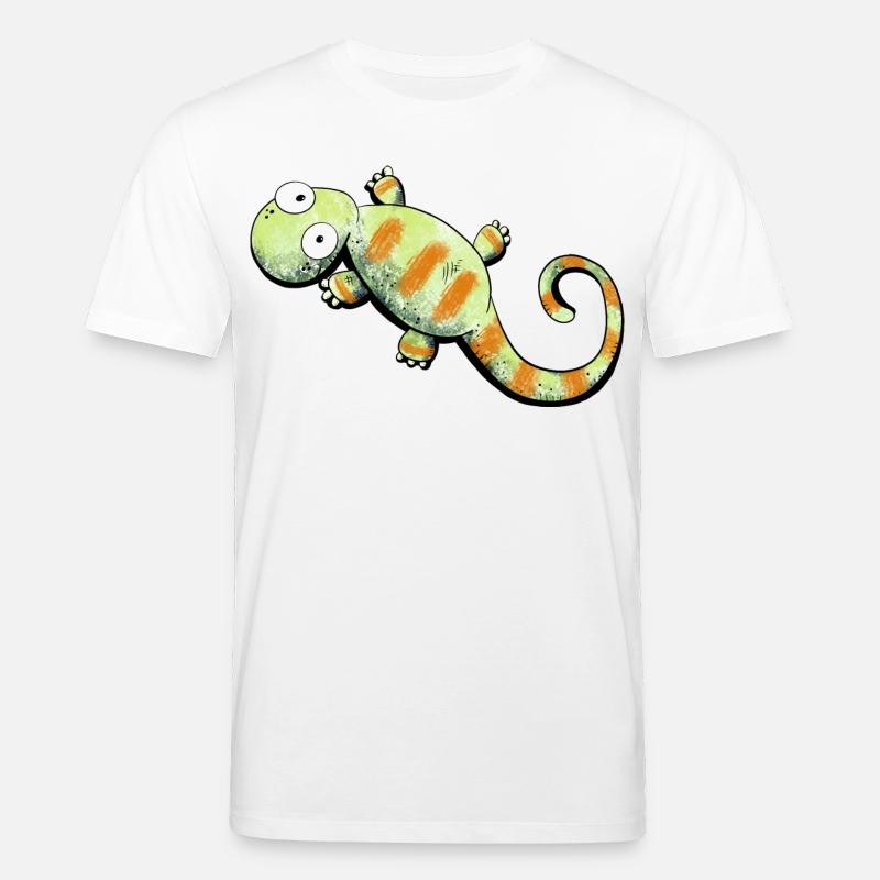 Happy Gecko I Echse - Stanley/Stella Unisex Bio-T-Shirt CREATOR  - Weiß