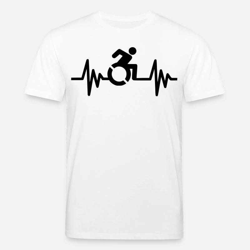 Rollstuhlfahrer mit klopfendem Herzen # - Stanley/Stella Unisex Bio-T-Shirt CREATOR  - Weiß