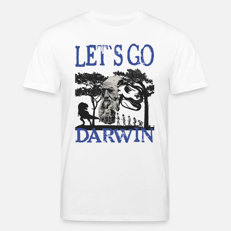 Idée cadeau textile Charles Darwin Evolution - T-shirt bio CREATOR Stanley/Stella Unisexe - blanc