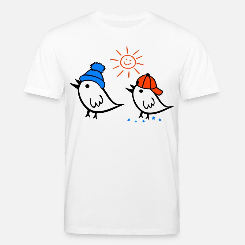 Spatz, Sonne, Frühling - Stanley/Stella Unisex Bio-T-Shirt CREATOR  - Weiß