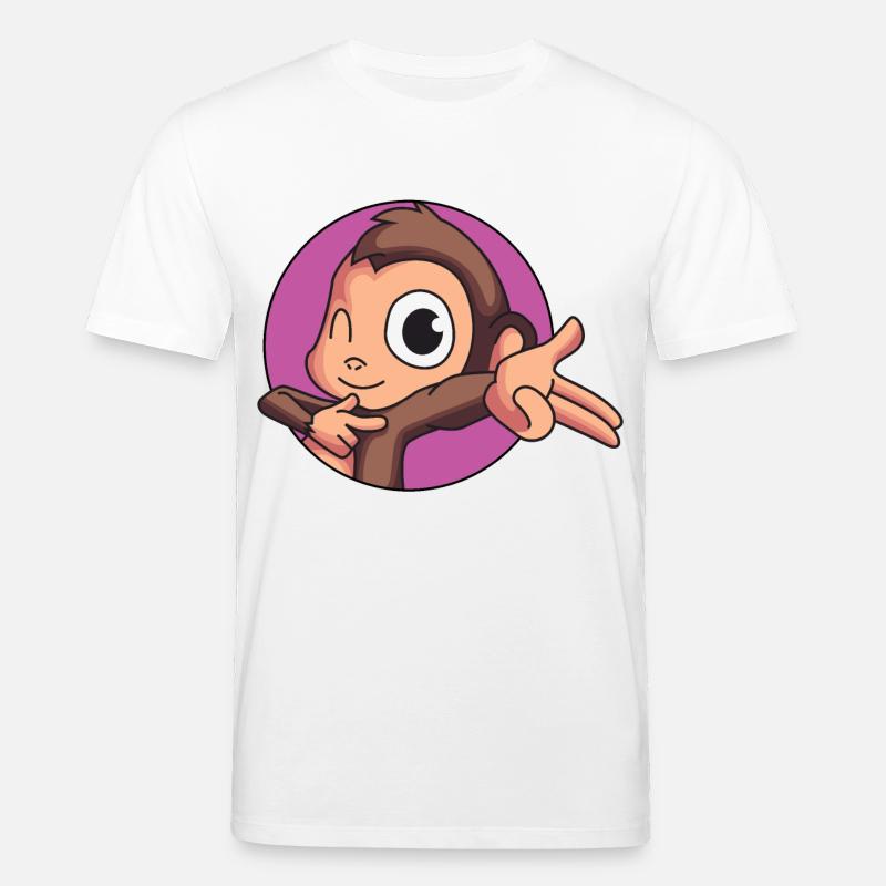 Freches Äffchen - Stanley/Stella Unisex Bio-T-Shirt CREATOR  - Weiß