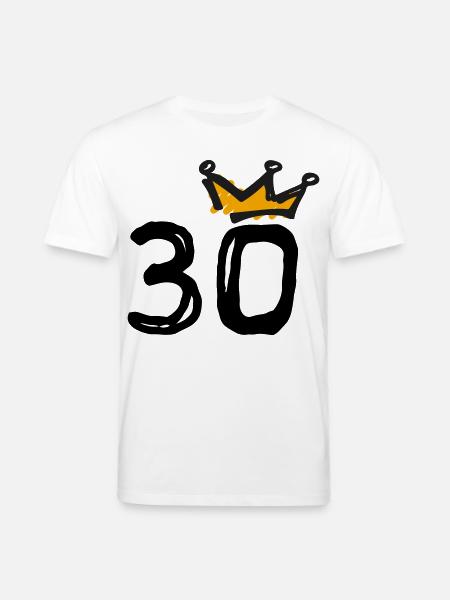 30th birthday Krone - Stanley/Stella CREATOR Unisex Organic T-Shirt - white