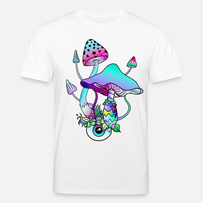Champignons magiques Art psychédélique - T-shirt bio CREATOR Stanley/Stella Unisexe - blanc