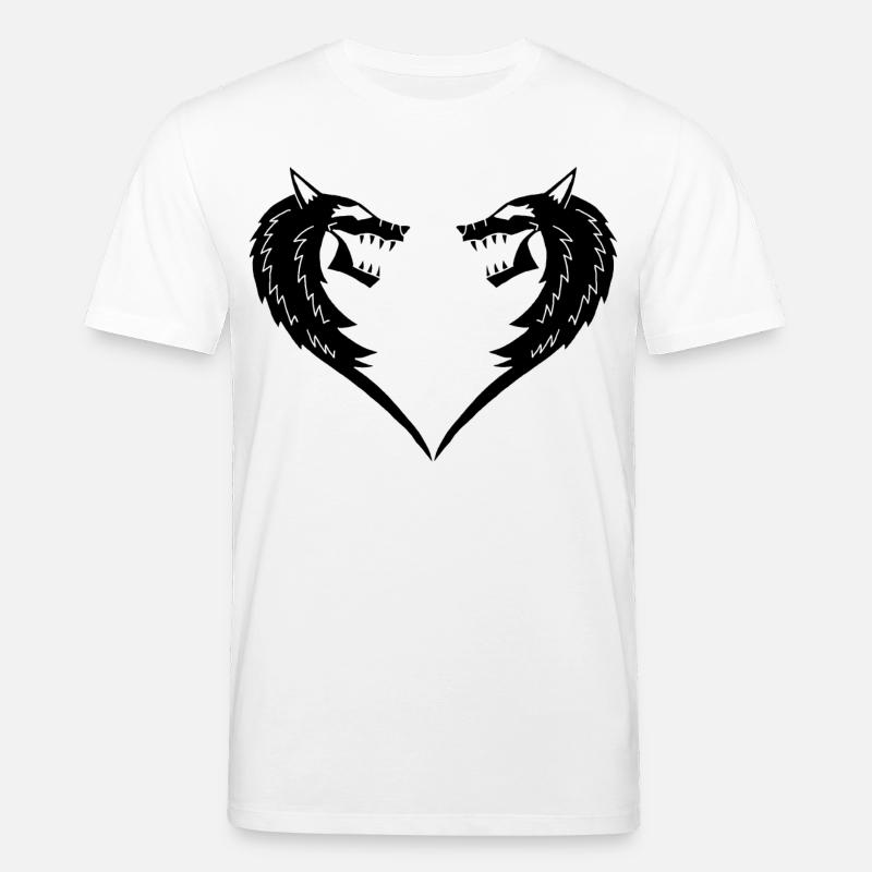 Schwarzes Wolfsherz - Stanley/Stella Unisex Bio-T-Shirt CREATOR  - Weiß