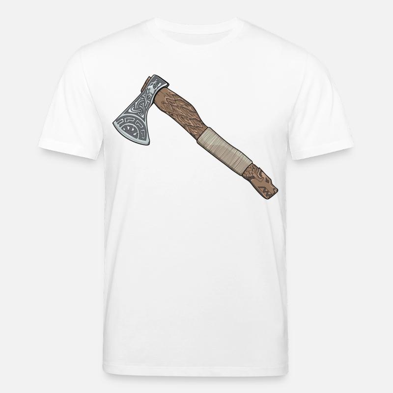 Hache Fenrir faite à la main - T-shirt bio CREATOR Stanley/Stella Unisexe - blanc