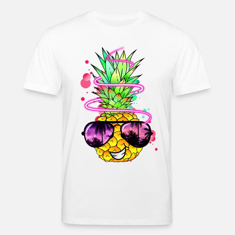 Ananas cool bunt spritzig - Stanley/Stella Unisex Bio-T-Shirt CREATOR  - Weiß