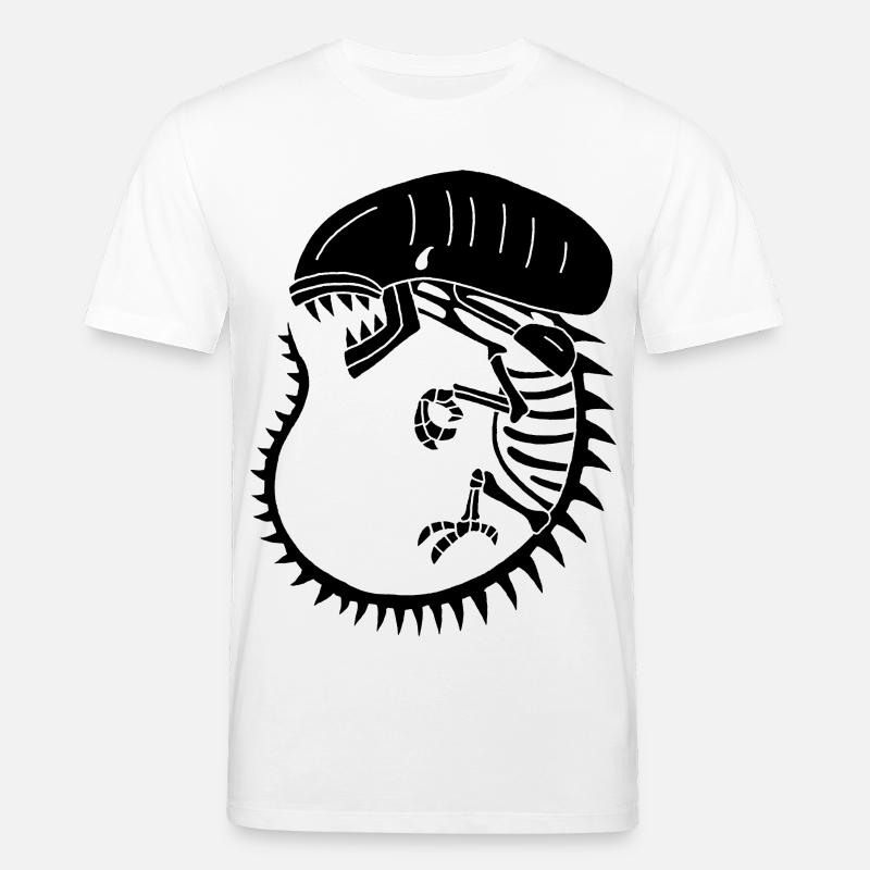 Squelette de monstre extraterrestre noir - T-shirt bio CREATOR Stanley/Stella Unisexe - blanc