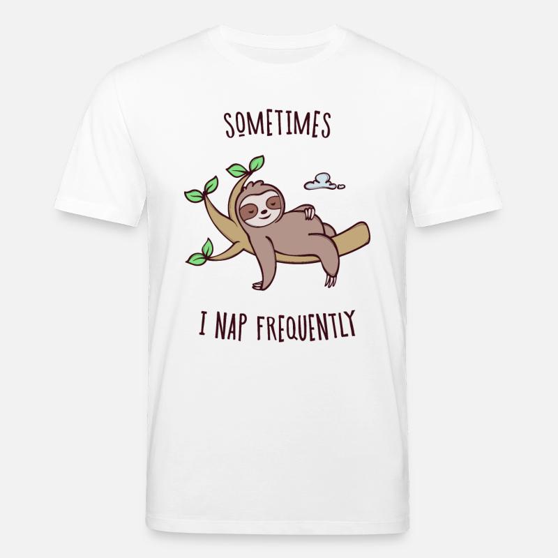 Sleeping Sloth Déclaration Jungle animale fatiguée - T-shirt bio CREATOR Stanley/Stella Unisexe - blanc