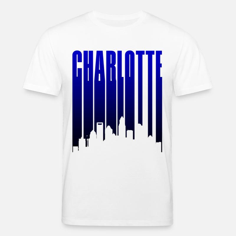 Charlotte Skyline Blau Gradient - Stanley/Stella Unisex Bio-T-Shirt CREATOR - Weiß
