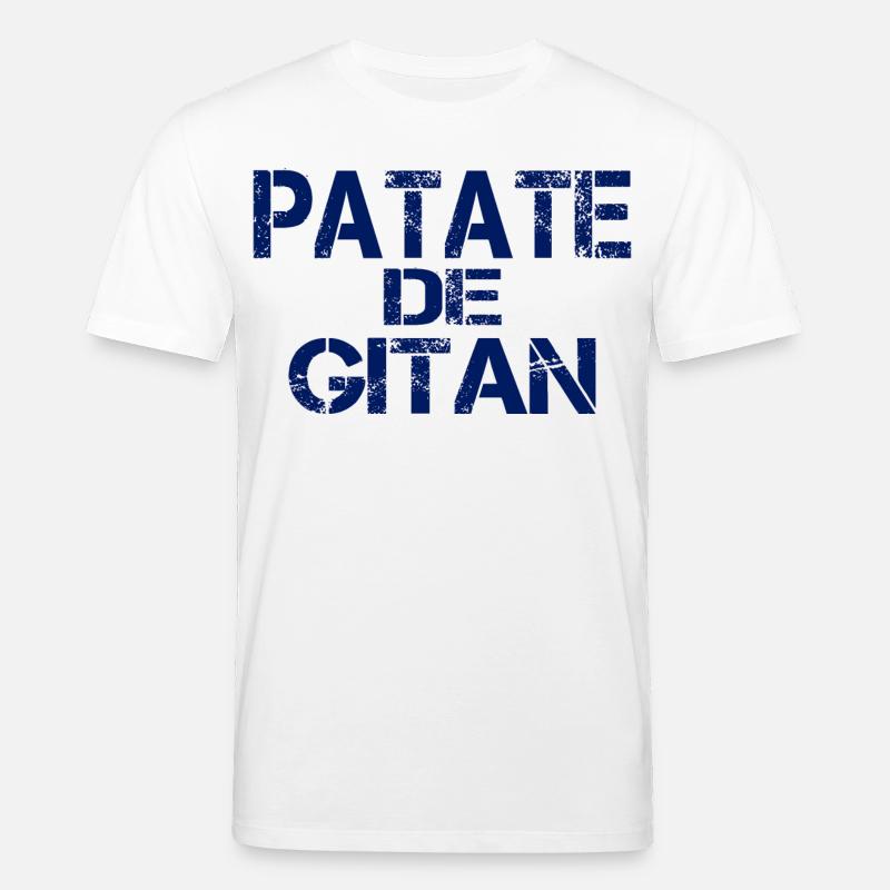 Patate GITAN bleu - T-shirt bio CREATOR Stanley/Stella Unisexe - blanc