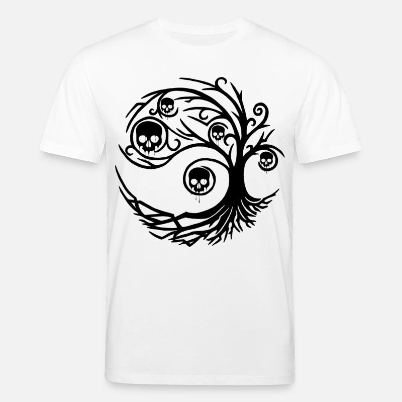 Schwarzer Baum mit Totenköpfen - Stanley/Stella Unisex Bio-T-Shirt CREATOR  - Weiß