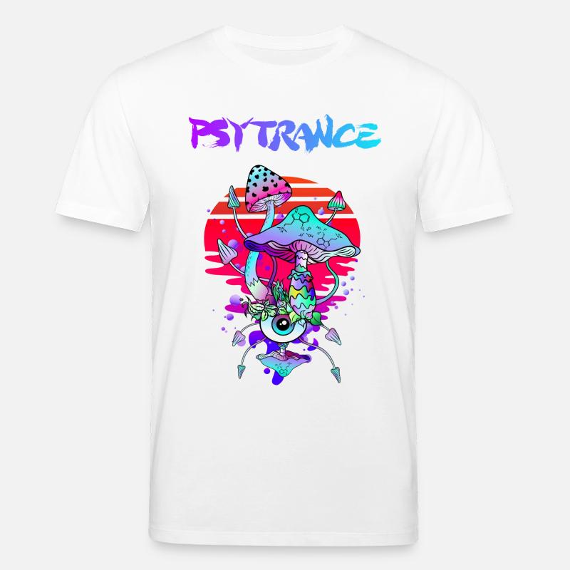 Psytrance Champignons Magiques Psychédéliques - T-shirt bio CREATOR Stanley/Stella Unisexe - blanc